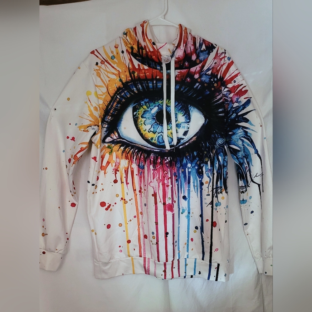 Colorful Eye Graphic Unisex Hoodie. (37)